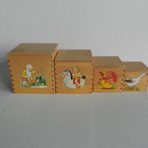 Vintage Hermann Eichhorn Wooden Handmade Nesting Boxes 4 - Picture 2 of 6